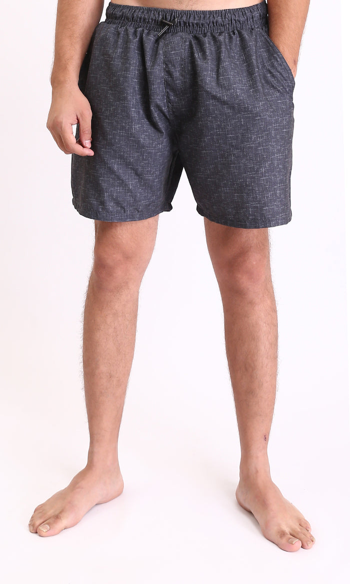 Comfy Slip On Drawstring Swim Short - Heather Dark Grey
