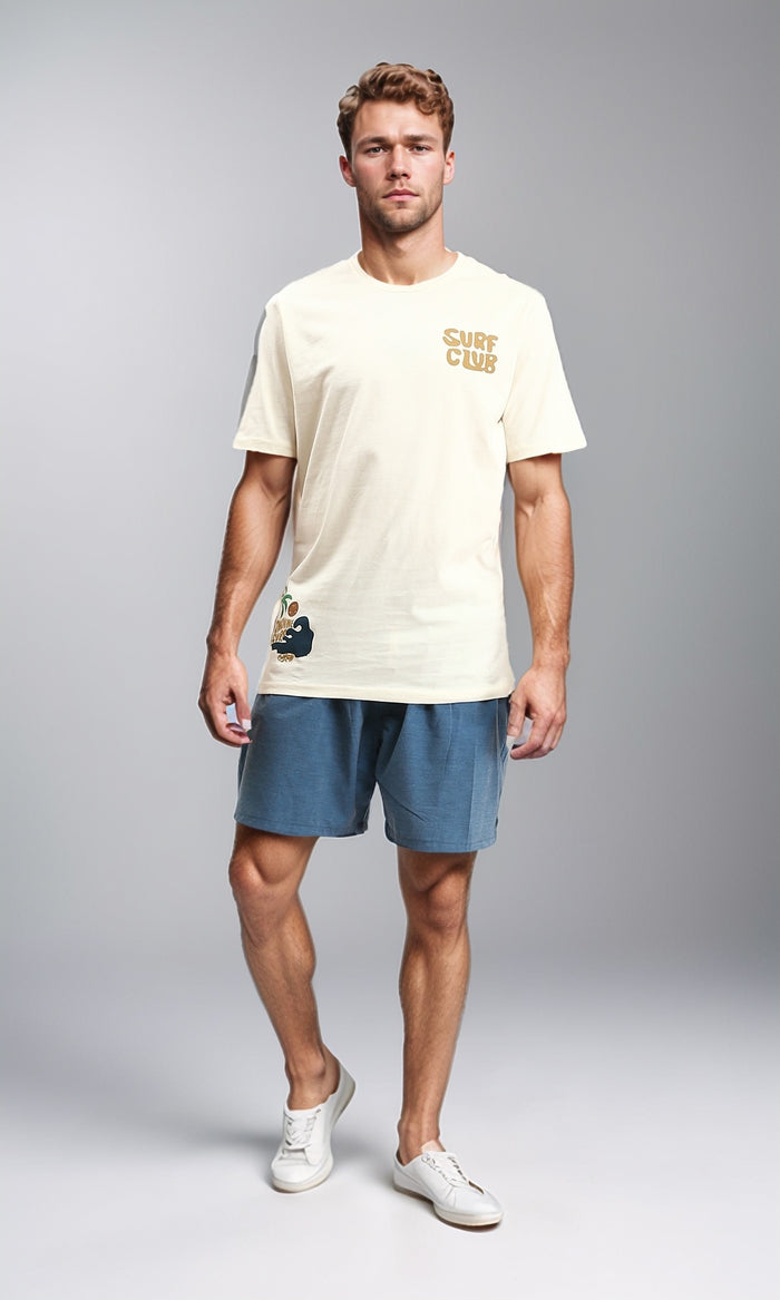 R210299 - Elastic Waist Regular Swim Short - Petroleum