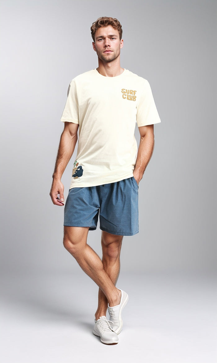 R210299 - Elastic Waist Regular Swim Short - Petroleum
