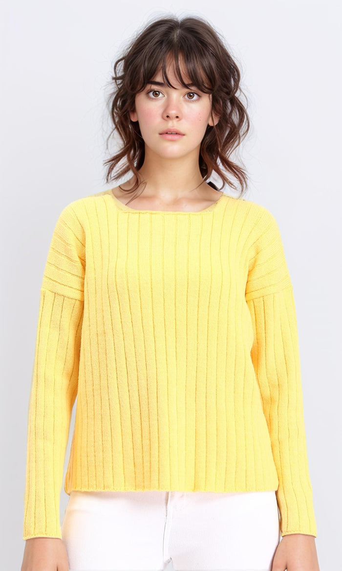 Long Sleeves Coziness Soft Pullover - Yellow