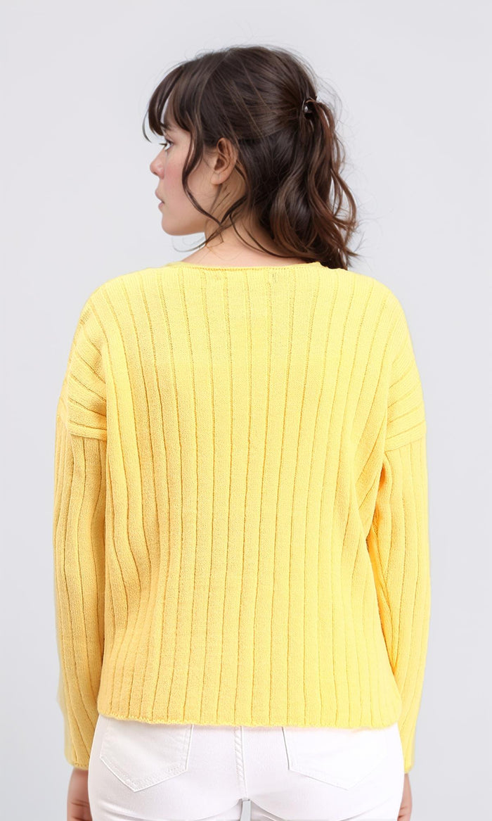 R210366 - Long Sleeves Coziness Soft Pullover - Yellow