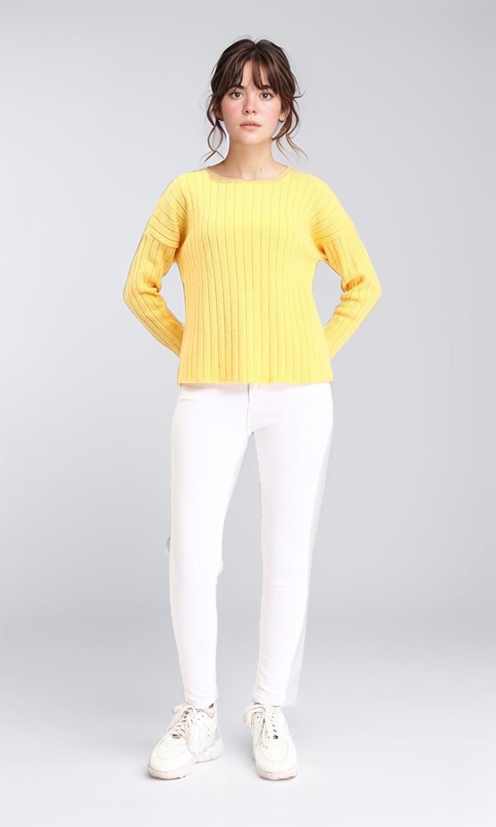 R210366 - Long Sleeves Coziness Soft Pullover - Yellow
