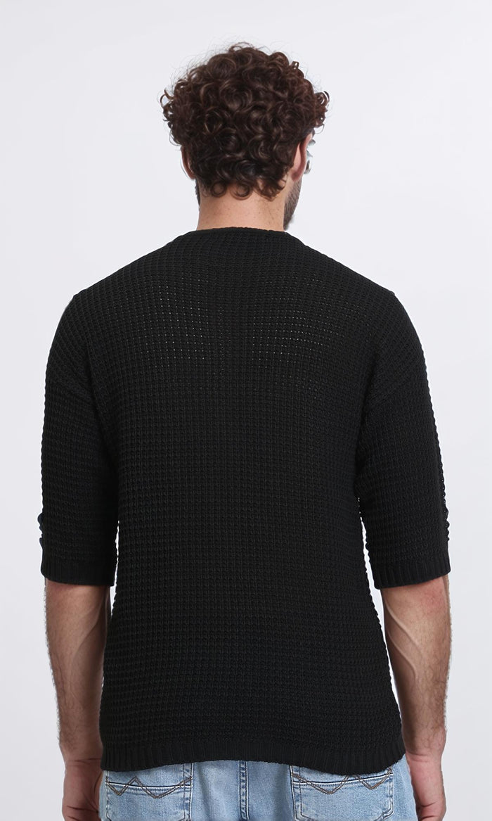 R210972 - Slip On Summer Perforated Tee - Black