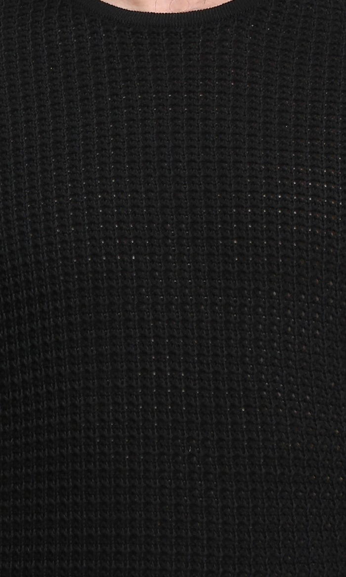 R210972 - Slip On Summer Perforated Tee - Black