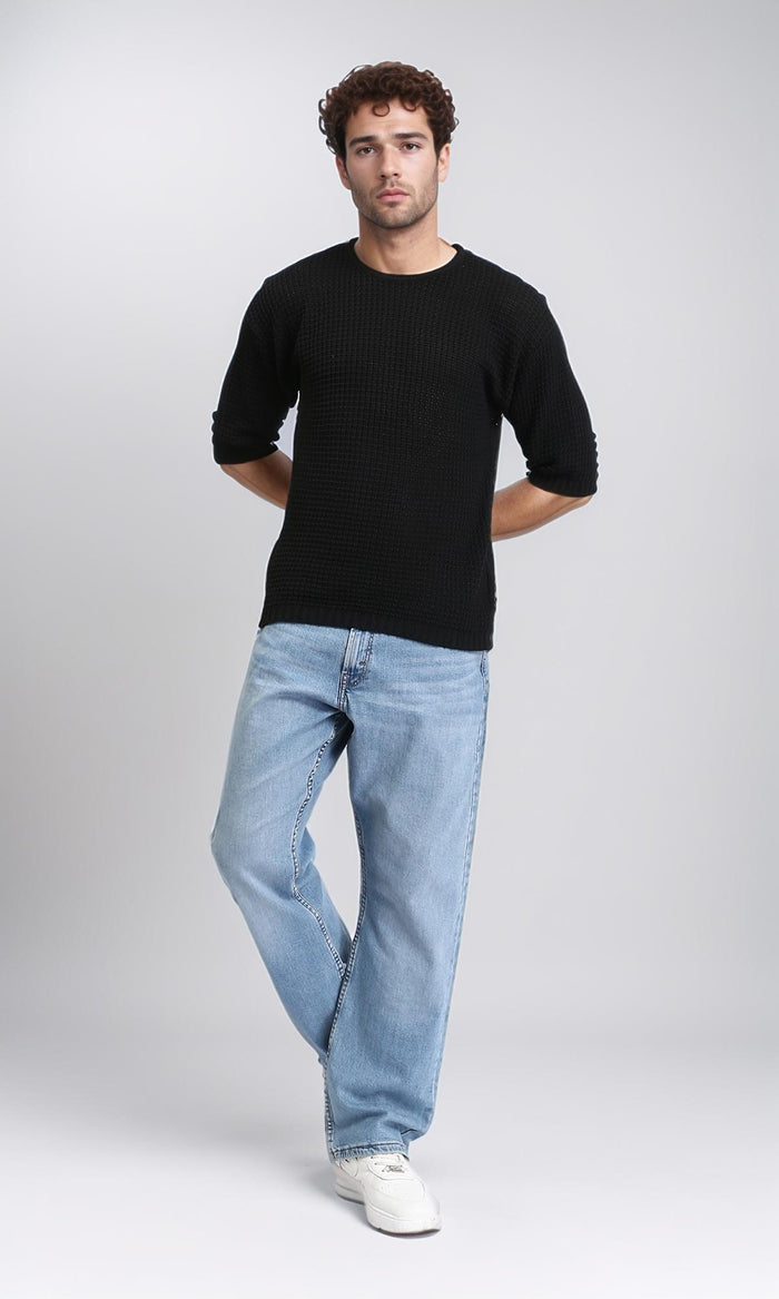 R210972 - Slip On Summer Perforated Tee - Black