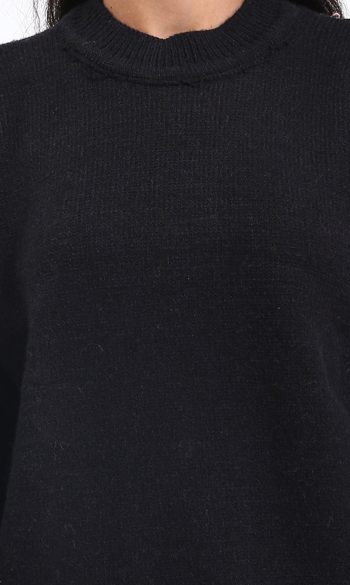 R211032 - Long Sleeves Solid Basic Pullover - Black