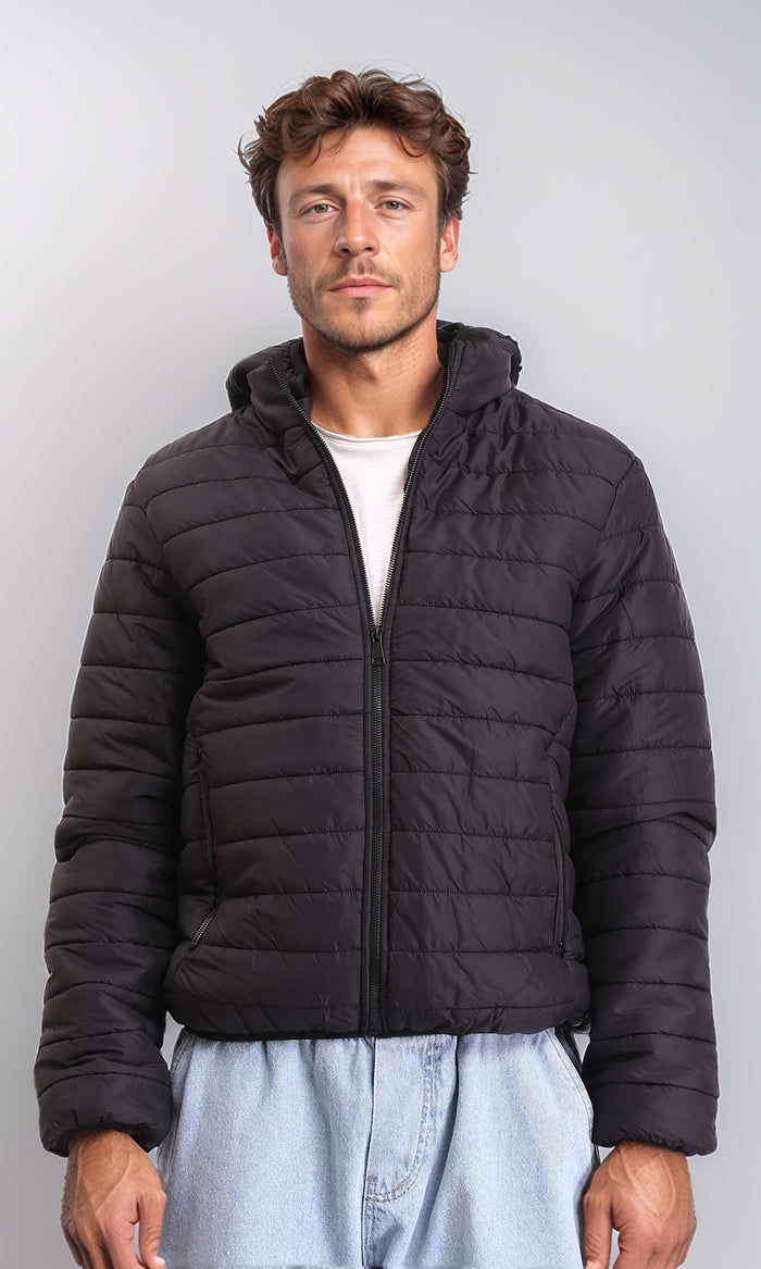 Coziness Regular Fit Puffer Jacket - Black
