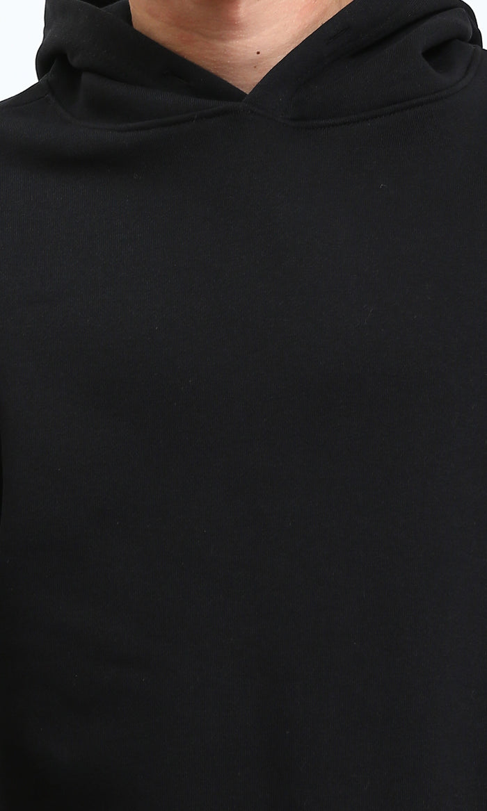 R212019 - Slip On Solid Basic Hoodie - Black