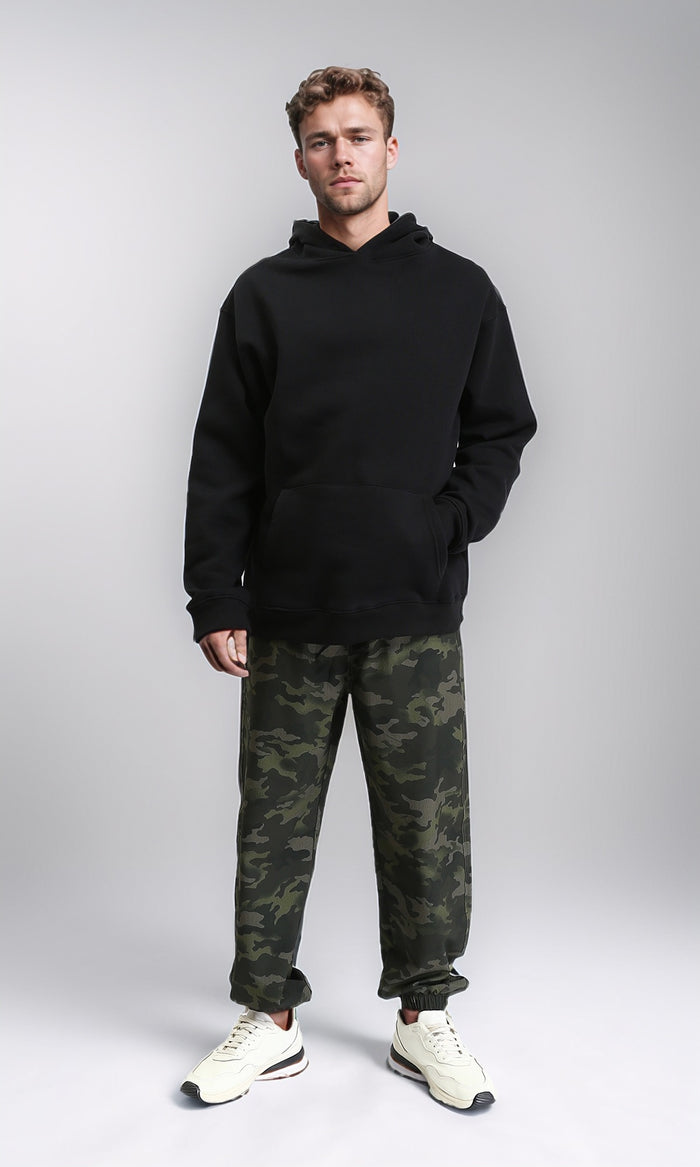 R212019 - Slip On Solid Basic Hoodie - Black