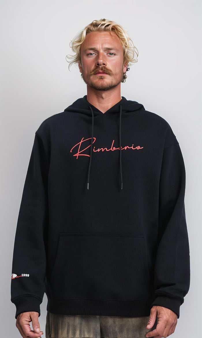Slip On Coziness Printed Hoodie - Black