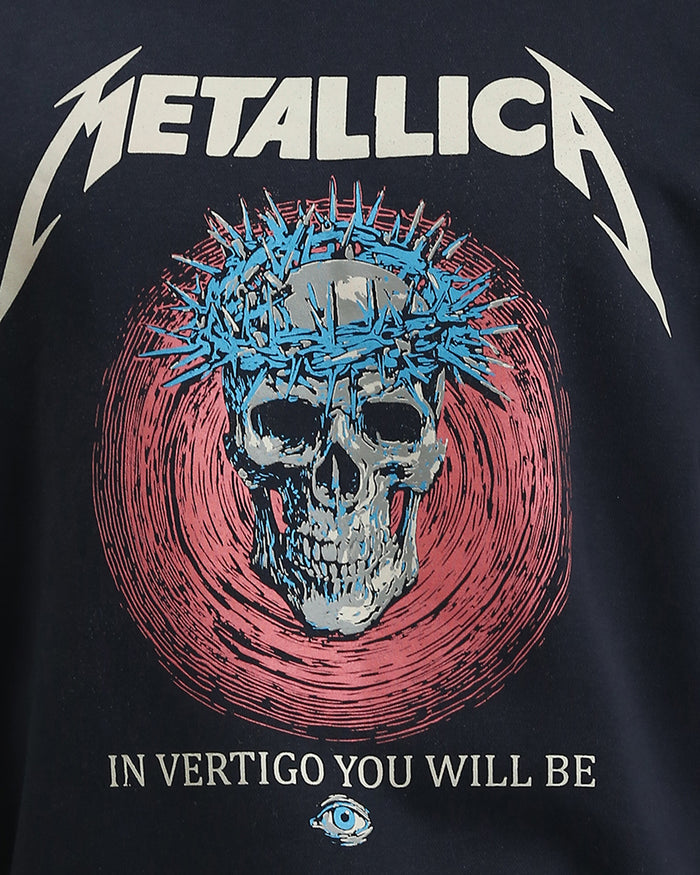 R212203 Ravin x Metallica Oversized "Vertigo" Graphic Sweatshirt – Balck