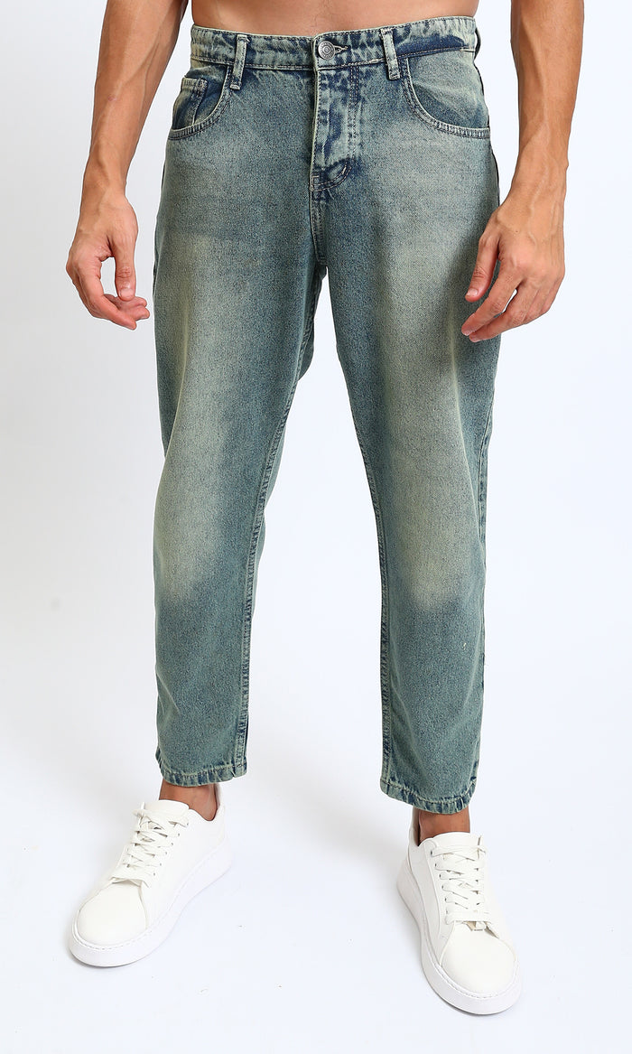 Solid Casual Jeans with Front Wash - Stonewash