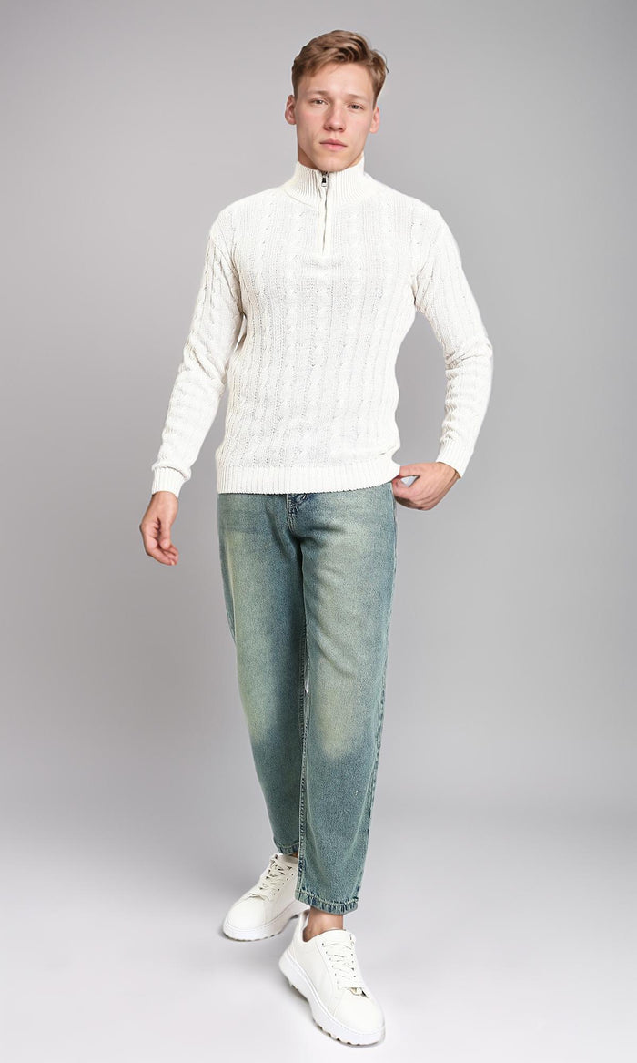 R213316 - Solid Casual Jeans with Front Wash - Stonewash