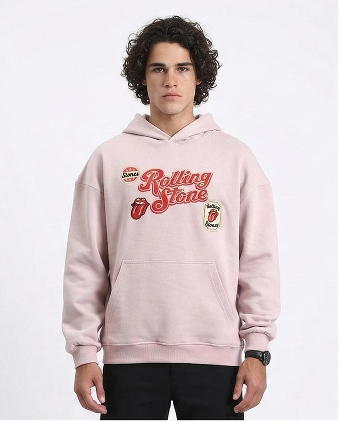 "rolling Stone" Slip On Hoodie - Dusty Rose