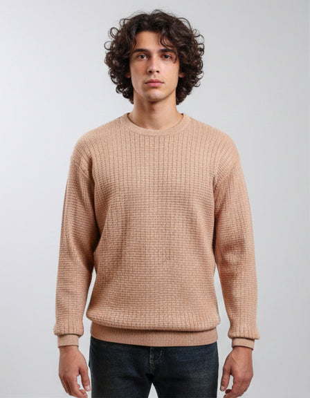 Slip On Regular Fit Textured Sweater - Dusty Rose