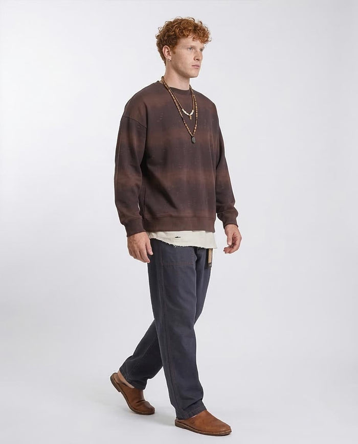 R214927 Ravin "Acid-Haze" Oversized Crewneck Sweater – Earth Gradient