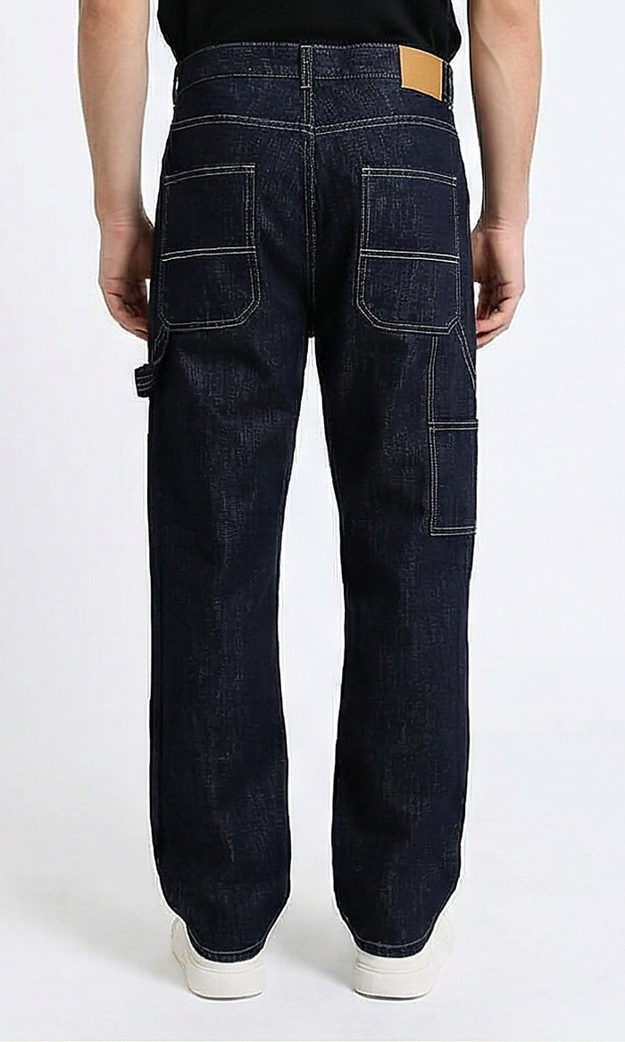 R215621 - Regular Fit Casual Cotton Jeans - Dark Navy Blue