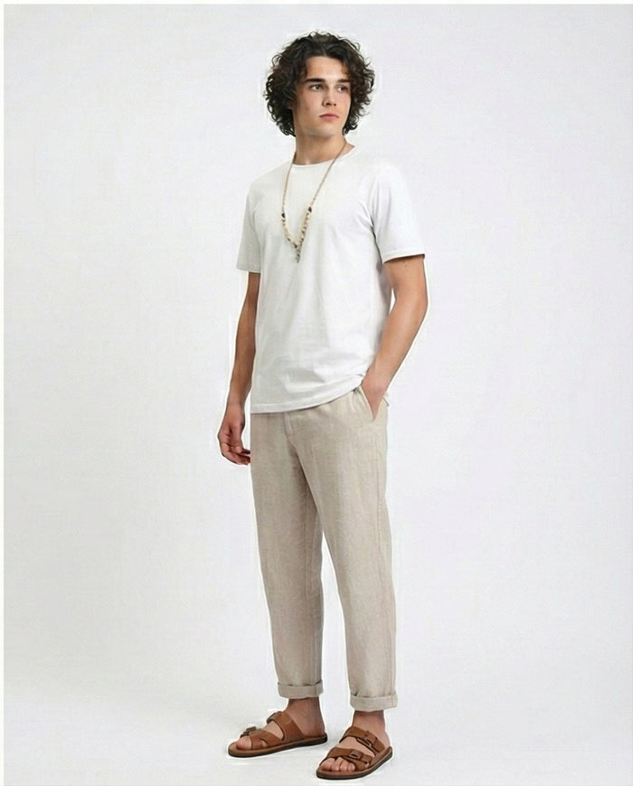 R215860 - Solid Crew Neck Short Sleeves Basic Tee - Light Grey
