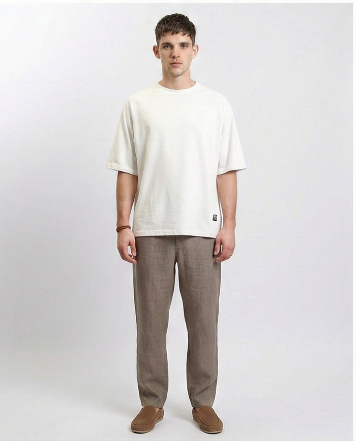R215871 - Crew Neck Relaxed Fit Cotton Tee - White