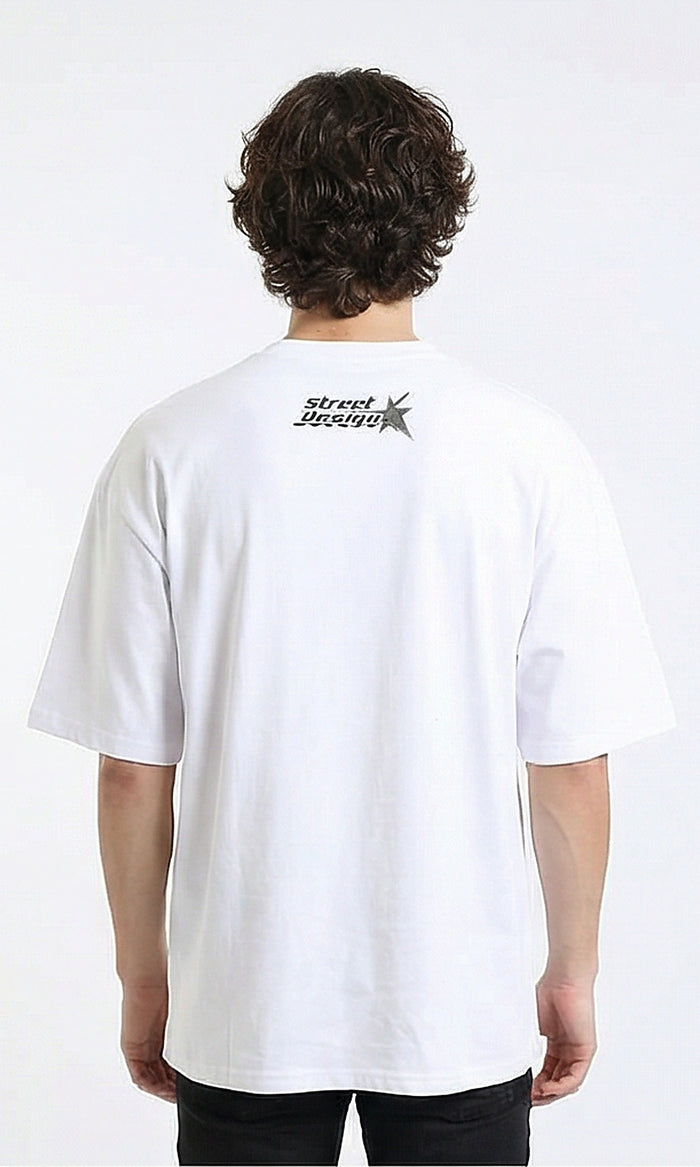 R215967 - Slip On Elbow Sleeves Comfy Tee - White