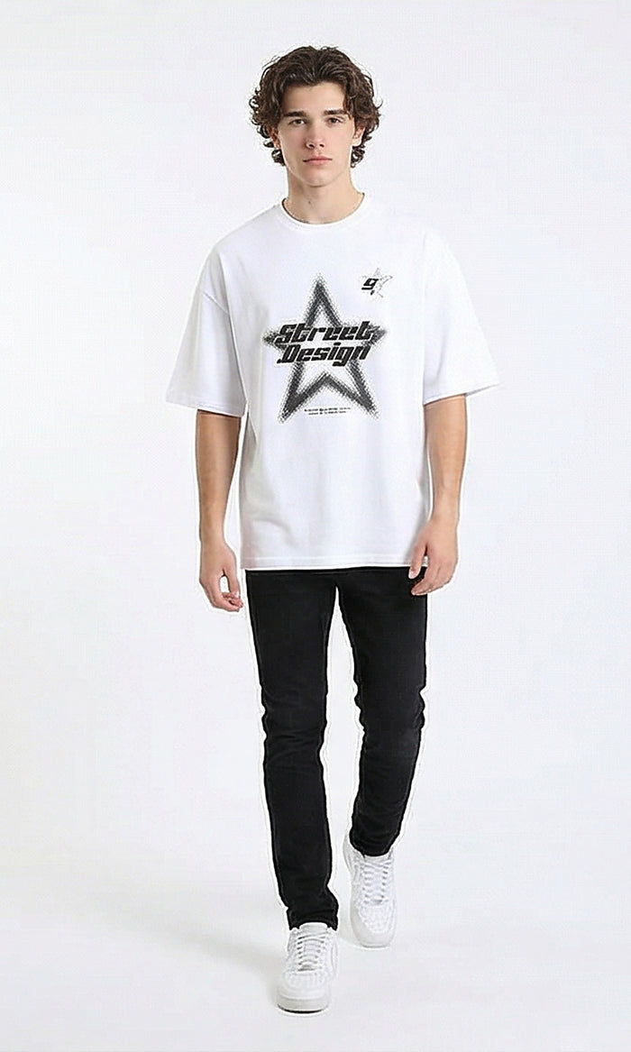 R215967 - Slip On Elbow Sleeves Comfy Tee - White