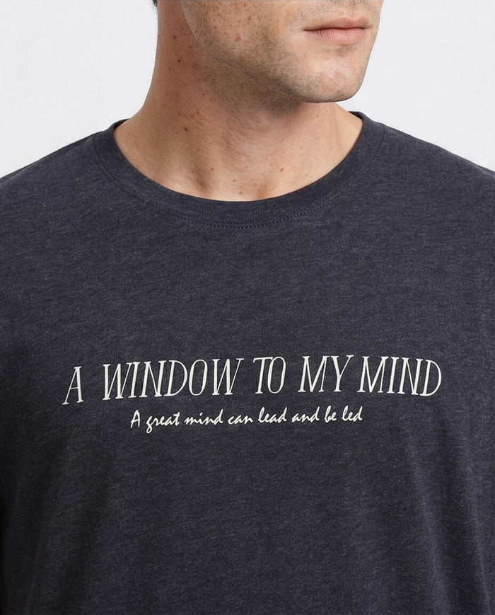 Ravin | "A Window To My Mind" Heather Jersey Graphic Tee - Heather Charcoal - R208584
