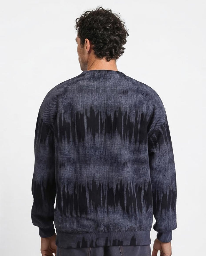 Ravin Abstract Ikat-Pattern Ribbed Knit Sweatshirt - R214929