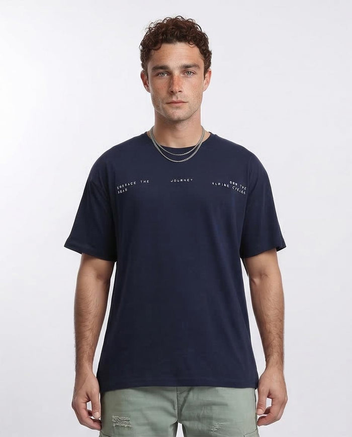 "alpine Journey" Graphic T-Shirt - Navy - Navy Blue