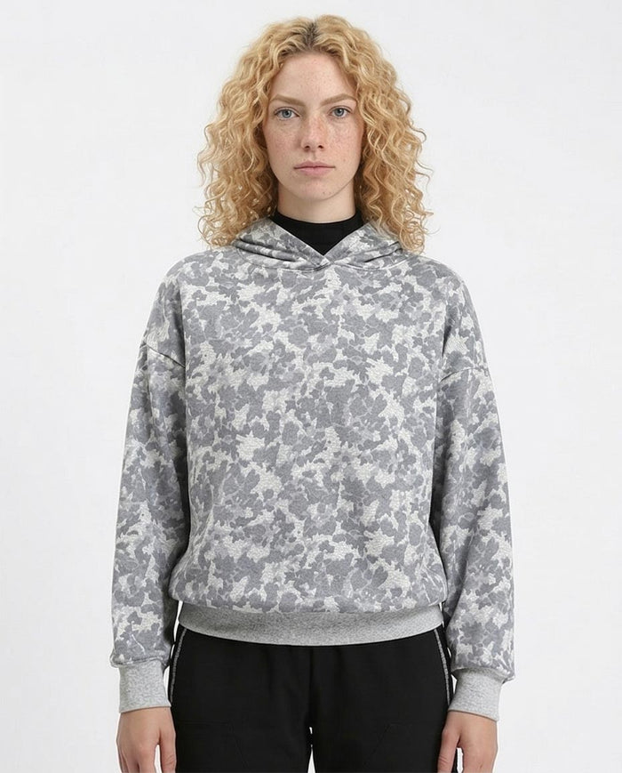 Ravin Camo-Print Drop-Shoulder Relaxed Hoodie - Grey