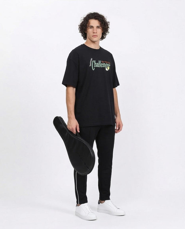Ravin "Challenger" Oversized Tennis Graphic T-Shirt – Black - R210538