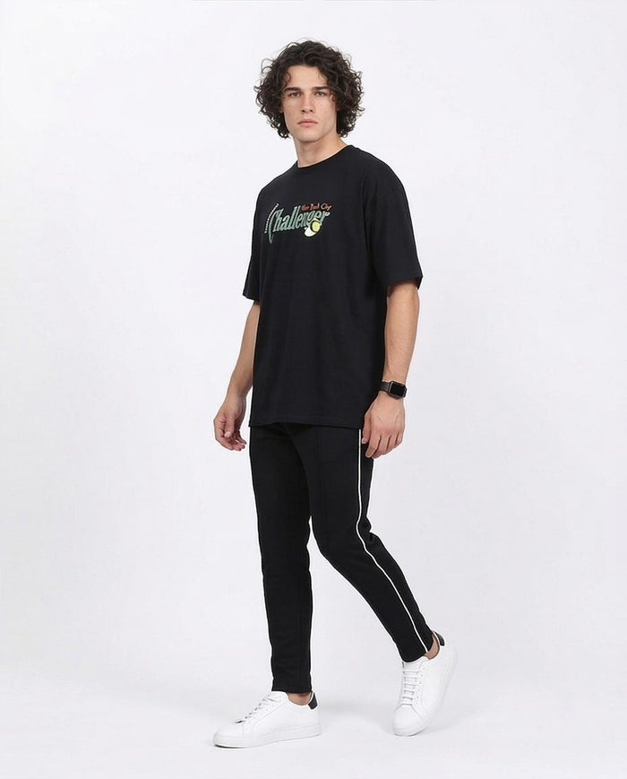 Ravin "Challenger" Oversized Tennis Graphic T-Shirt – Black - R210538