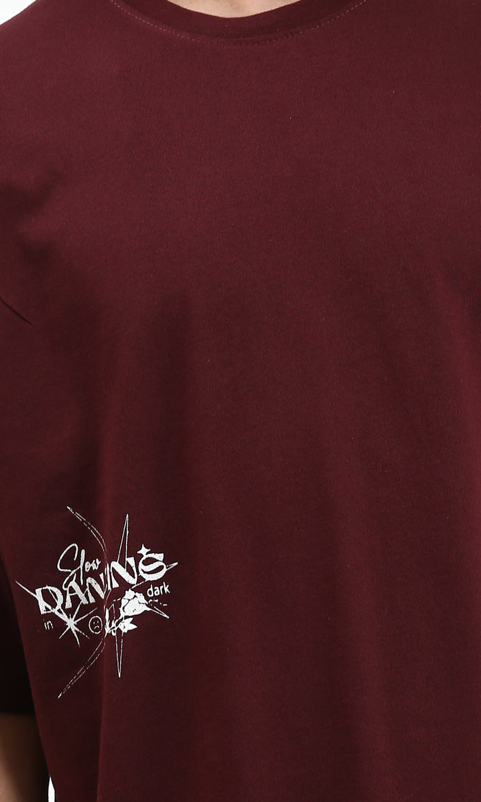 RAVIN "CORRUPT" Oversized Heavyweight Graphic T-Shirt – Burgundy - R212292