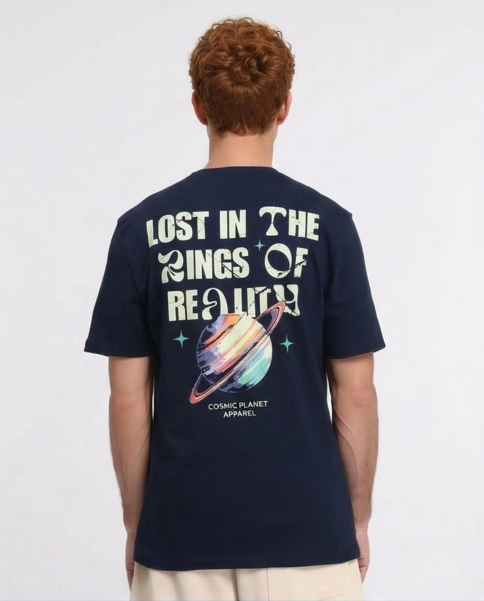Ravin Cosmic Planet "Rings of Reality" Navy Graphic T-Shirt - R209385