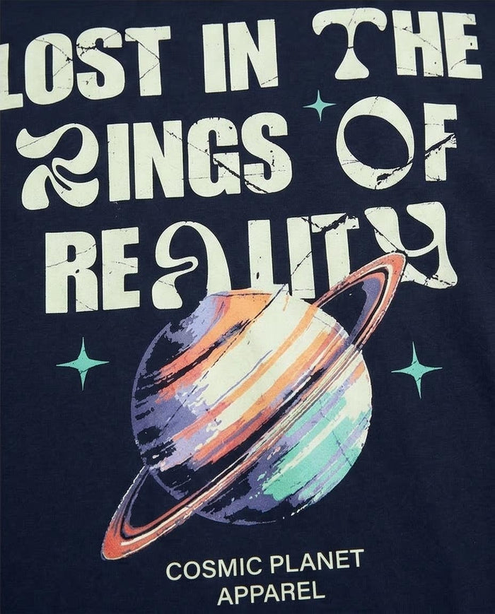 Ravin Cosmic Planet "Rings of Reality" Navy Graphic T-Shirt - R209385