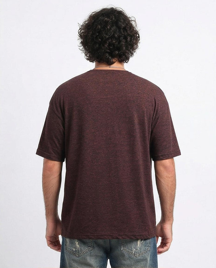 Ravin "Eternal People" Heathered Graphic Oversized Tee – Burgundy - O198237
