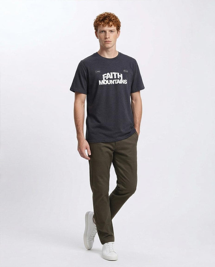 Ravin "Faith Mountains" Distressed Graphic T-Shirt - Heather Charcoal – R208580