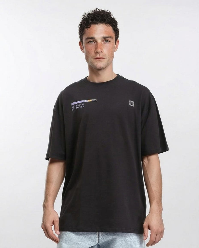 "fall Line" Topographic Graphic Oversized T-Shirt