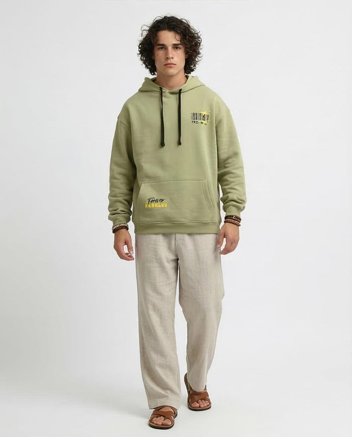 RAVIN | "Forever Rich" Graphic Heavyweight Hoodie - Sage Green - o199185