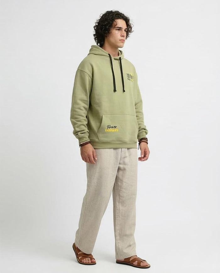 RAVIN | "Forever Rich" Graphic Heavyweight Hoodie - Sage Green - o199185