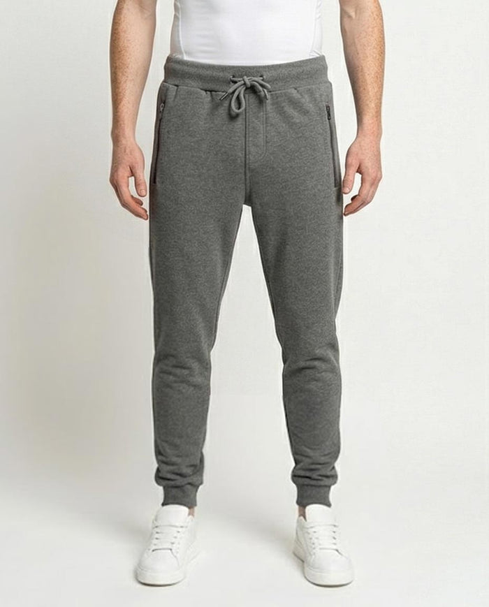 Ravin Grey Marl Zip-Pocket Tapered Joggers - R210689
