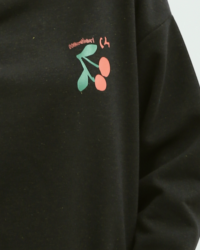 Ravin Heartbeat Rhythm Graphic Oversized Hoodie – Black - o197590