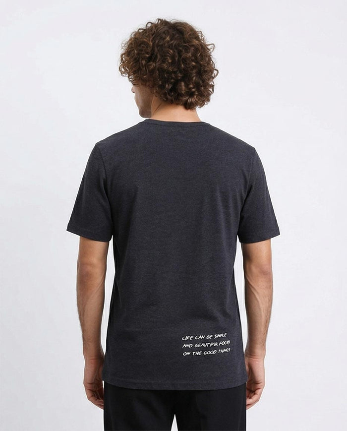 Ravin Heather Charcoal Graphic T-Shirt - "Beautiful Life" Edition- R208581