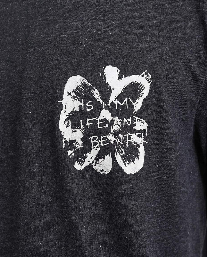 Ravin Heather Charcoal Graphic T-Shirt - "Beautiful Life" Edition- R208581