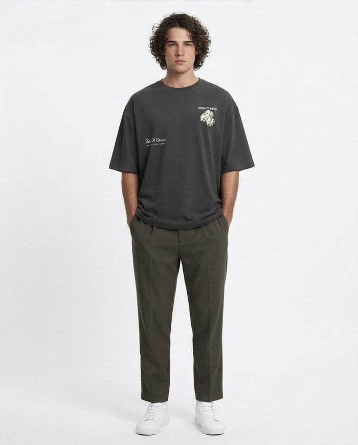 Ravin "High Stakes" Heavyweight Oversized Graphic T-Shirt – Charcoal - R216398