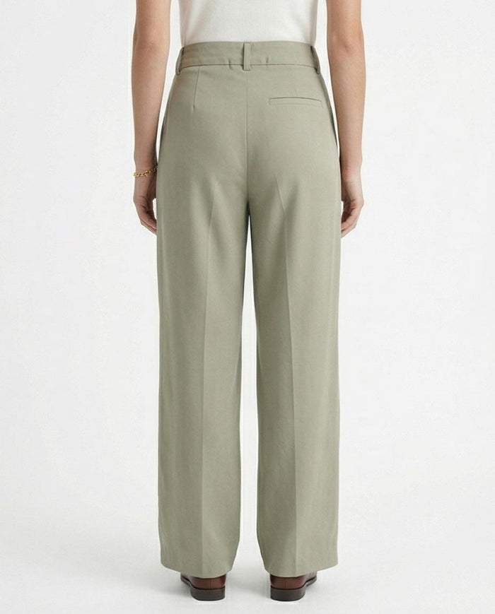 Ravin High-Waisted Wide-Leg Pleated Trousers - Mint Green - R216644
