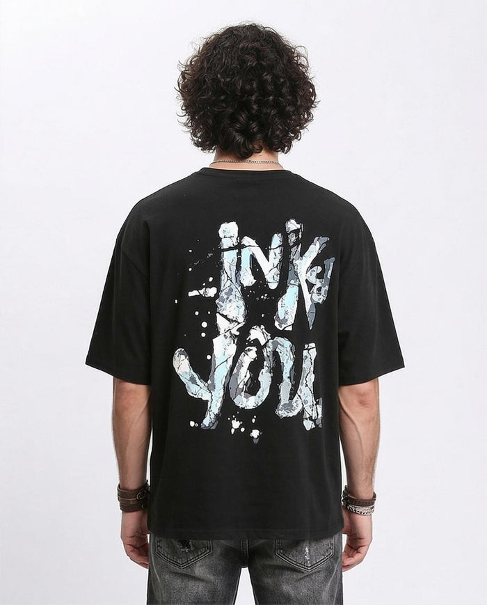 Ravin "INK YOU" Oversized Graphic Tee - Black - R209417