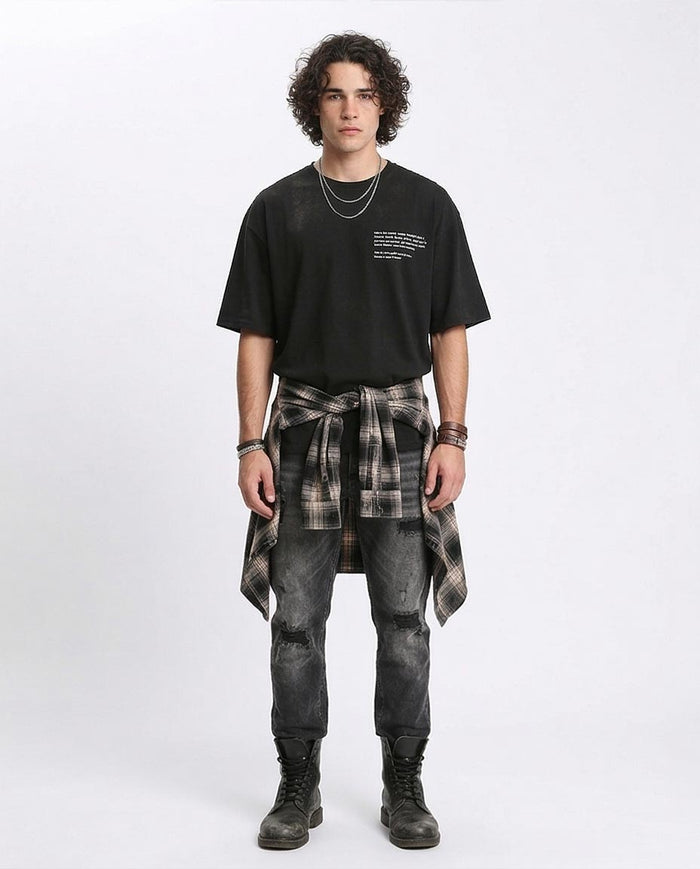 Ravin "INK YOU" Oversized Graphic Tee - Black - R209417