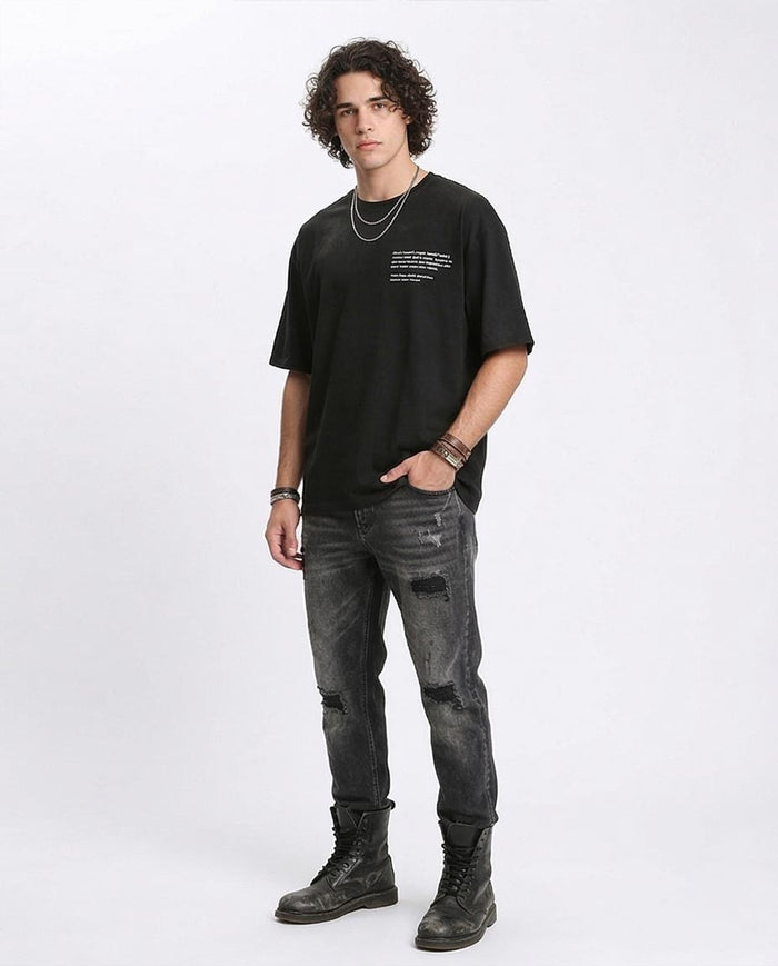 Ravin "INK YOU" Oversized Graphic Tee - Black - R209417
