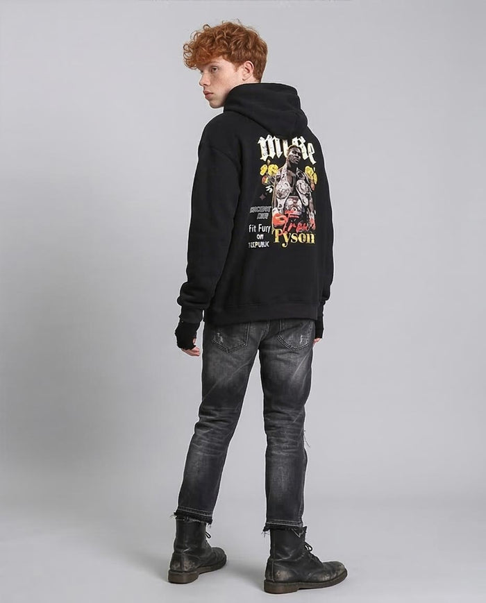 Ravin | "Iron" Mike Tyson Heavyweight Graphic Hoodie – Black - R212181