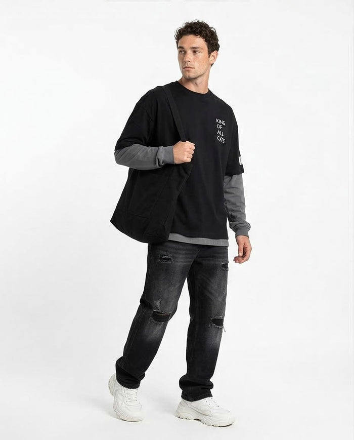 Ravin "King of All Cats" Oversized Graphic T-Shirt - R209413